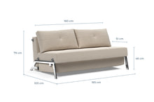 Load image into Gallery viewer, Innovation Living CUBED CHROME SOFA BED, QUEEN SIZE (63"x79")