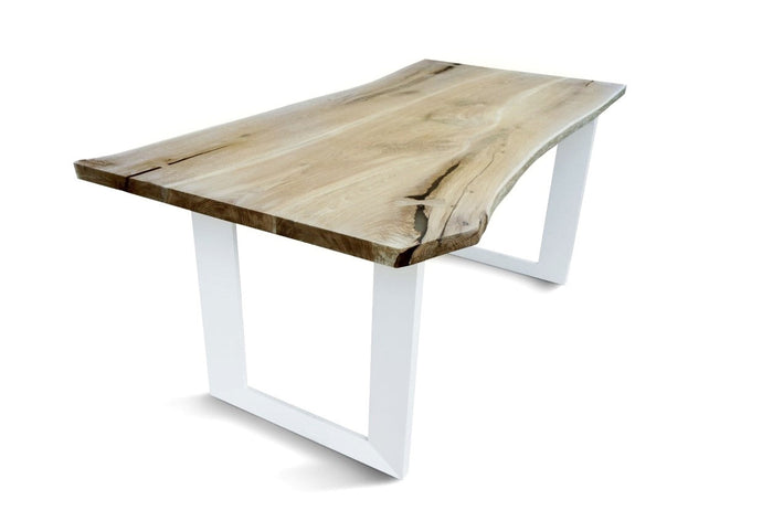 Solid Wood Dining Table with metal legs BANUR-UW