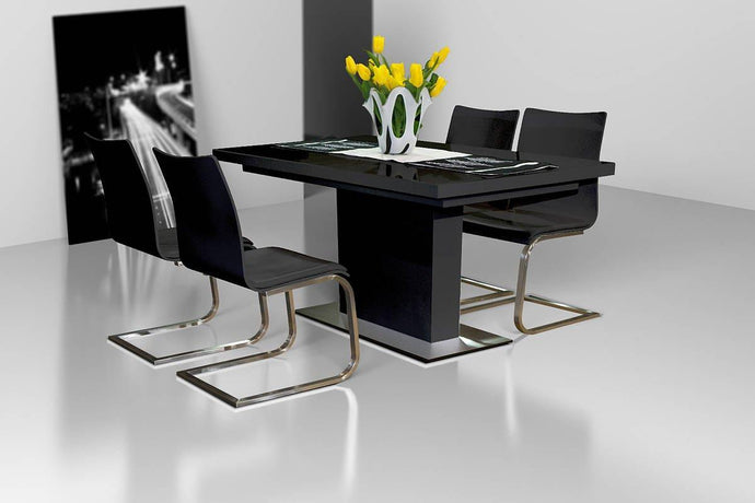 Glass Top Dining Table EVITA  With Extension for up to 8 people