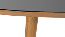 Load image into Gallery viewer, Round Glass Top Dining Table ESSAI with Beech wooden legs