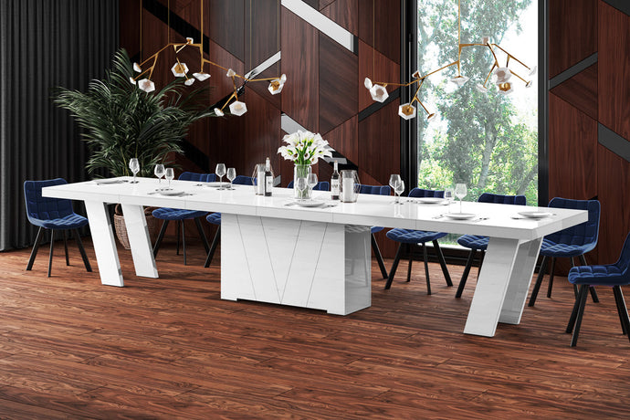 Dining Table ALETA with 4 extension leaves for up to 20 people. Dining/ Conference room table.