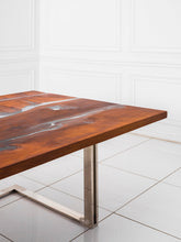 Load image into Gallery viewer, Dining Solid Pear Tree Wood Table LESNOY Filled with Polymer Resin