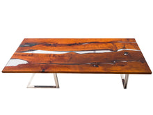 Load image into Gallery viewer, Dining Solid Pear Tree Wood Table LESNOY Filled with Polymer Resin