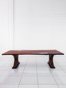 Dining Solid Pear Tree Wood Table MARS Filled with Polymer Resin