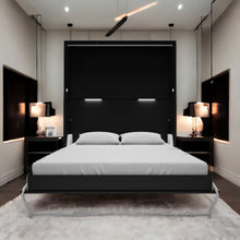 Load image into Gallery viewer, Black Vertical European QUEEN size Murphy bed INVENTO with mattress