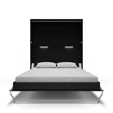 Load image into Gallery viewer, Black Vertical European QUEEN size Murphy bed INVENTO with mattress