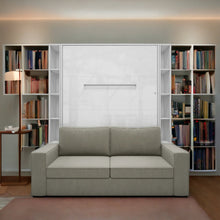 Load image into Gallery viewer, Murphy Bed Invento Vertical European FULL size with a Sofa and two Bookcases