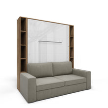 Load image into Gallery viewer, Murphy Bed Invento Vertical European FULL size with a Sofa and two Bookcases