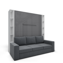 Load image into Gallery viewer, Vertical European Queen size Murphy Bed Invento with a Sofa and two Cabinets