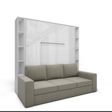 Load image into Gallery viewer, Vertical European Queen size Murphy Bed Invento with a Sofa and two Cabinets