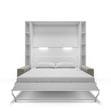 Load image into Gallery viewer, Vertical European Queen size Murphy Bed Invento with a Sofa and two Cabinets