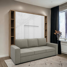 Load image into Gallery viewer, Vertical European Queen size Murphy Bed Invento with a Sofa and two Cabinets