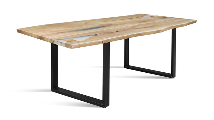 Solid Wood Dining Table BANUR-100 with metal base