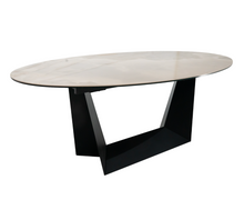 Load image into Gallery viewer, Dining Table GABRIELE with ceramic top and metal base