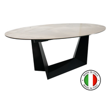 Load image into Gallery viewer, Dining Table GABRIELE with ceramic top and metal base