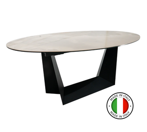 Dining Table GABRIELE with ceramic top and metal base