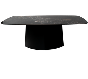 Dining Table MATTIA with ceramic top and wooden base