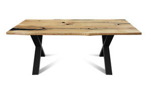 Solid Wood Dining Table with metal legs URBAN-BL