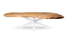 Load image into Gallery viewer, Solid OAK Wood Live edge Dining Table with white metal Legs NOSTRA