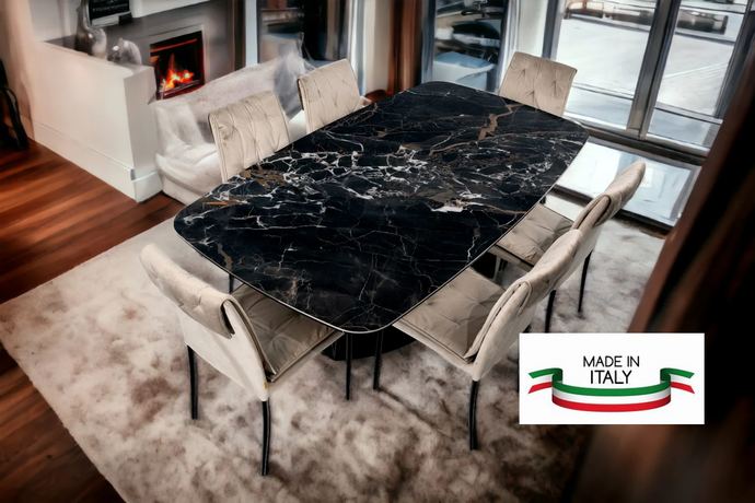 Dining set MATTIA with 6 Beige chair