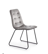 Load image into Gallery viewer, Dining Set CHARA 7 pcs. gray/white modern glossy Dining Table with 2 self-storing leaves plus 6 chairs