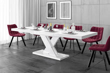 Load image into Gallery viewer, Dining Set XENNA, White Dining table with 6 red Chairs