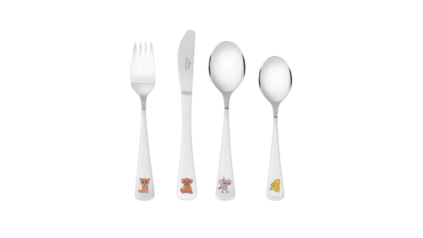 ANIMALS Children 4 Piece 18/10 Stainless Steel Flatware Set - Maxima House