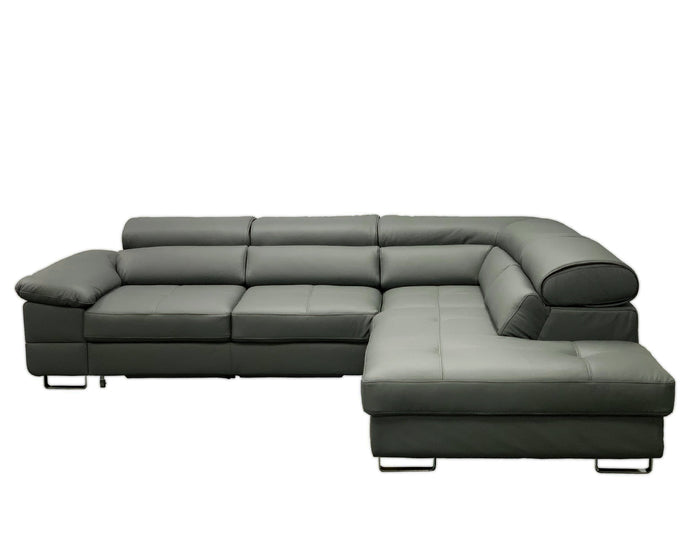 COSTA Leather Sectional Sleeper Sofa, Right Corner