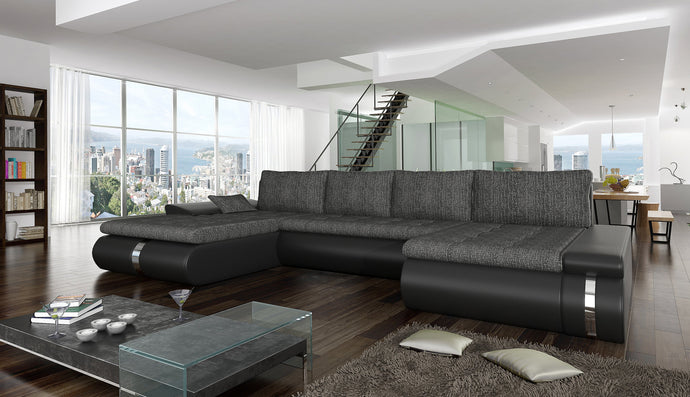 Sectional Sofa with FULL XL sleeper and storage FADO LUX