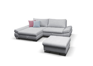 Sectional Sleeper Sofa GREY with storage