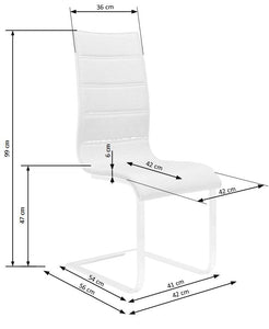 Dining Set TORIA 7 pcs. modern white/ black glossy Dining Table with 2 self-storing leaves plus 6 chairs