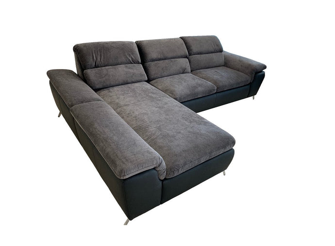 Sectional sleeper Sofa LOCO with storage, Gray/ Black