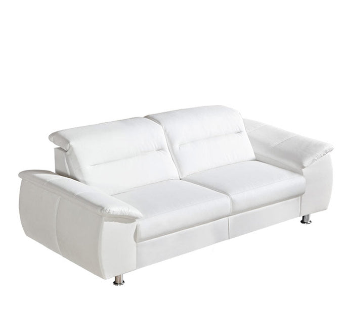 SANDI White Faux Leather Sofa