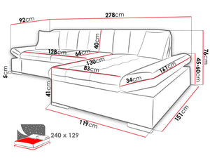 Sectional Sleeper Sofa FELIX with Storage