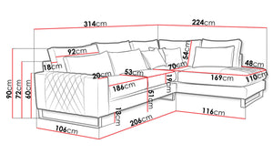 Brown Sectional Sofa FLORA