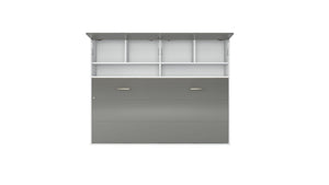 White/Grey open cupboard in home