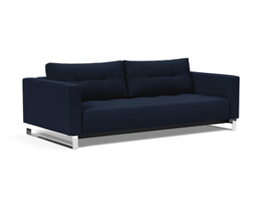 Innovation Living Cassius D.E.L. Chrome Sleeper Sofa Bed inMixed Dance Blue