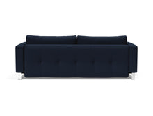 Load image into Gallery viewer, Innovation Living Cassius D.E.L. Chrome Sleeper Sofa Bed rear view