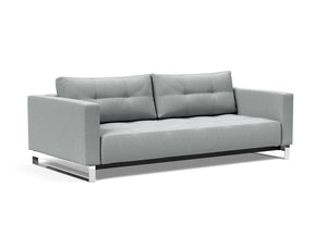 Innovation Living Cassius D.E.L. Chrome Sleeper Sofa Bed in Melange Light Grey