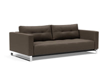 Load image into Gallery viewer, Innovation Living Cassius D.E.L. Chrome Sleeper Sofa Bed in Kenya Dark Taupe