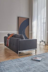 Innovation Living Cassius Quilt Deluxe Sofa Chrome Sleeper Sofa