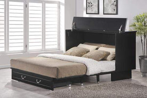 Arason Cottage creden zzz cabinet bed in Black open ready for sleep