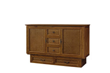 Load image into Gallery viewer, Arason Kingston Murphy Bed Chest in Rustic Finish with woven portion
