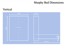 Load image into Gallery viewer, Murphy Bed Dimensions Legend