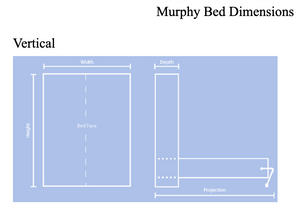 Murphy Bed Dimensions Legend