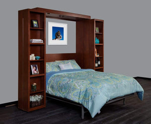 Fusion Wall Beds Library Queen Size EL-QN Multiple Finishes