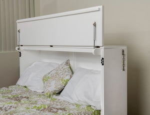Fusion Wall Beds Queen Cabinet Bed in White & Walnut