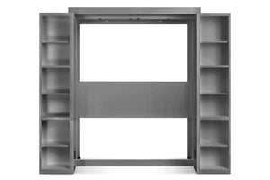 Fusion Wall Beds Library Queen Size EL-QN Multiple Finishes with Side Shelves